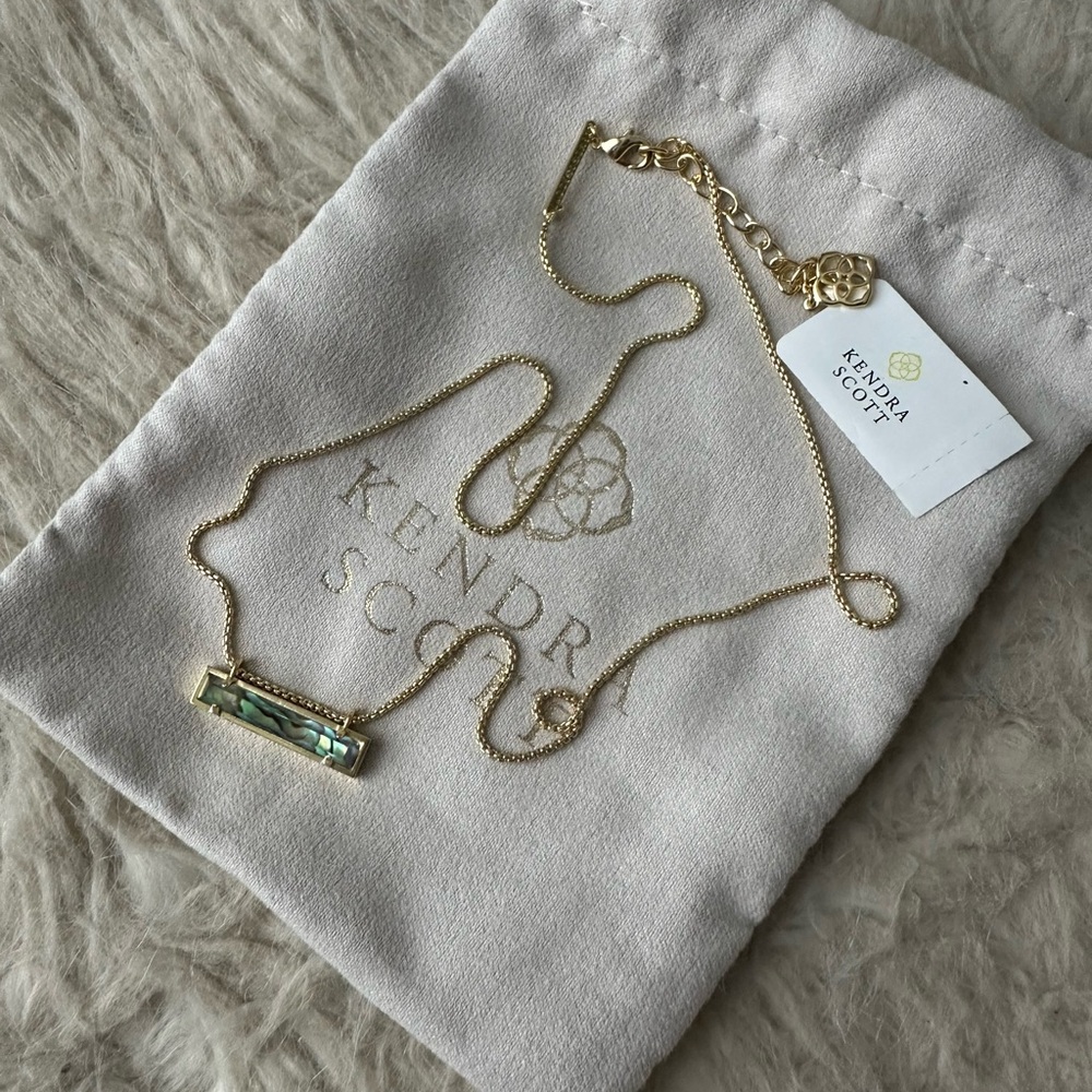 Kendra Scott Gold Bar Necklace with Multicolored Pendant